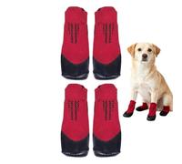 Nuyhgtr Canine Grip Hosiery - Four Pack Non-Slip Footwear, Miniature Sizing with Cinch, Breathable Cotton Knit, Friction Enhanced Sole, Protective Gear for Hardwood Floors and Senior Animal Safety