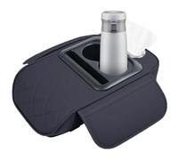 Nuyhgtr Car Armrest Cushion, Console Cover PU Leather Armrest Cushion with Cup Holder, Phone Slot, Heightening Pad, Tissue Box, Truck Accessories for Sedans, SUVs, Trucks, 37x24x7cm