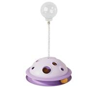 Nuyhgtr Cat Turntable Toy, Interactive Dog Toy, Slow Feeder Toy, Food Leak Ball, Pet Selves-Entertainment Toy, Spring Rod Pet Toy, Interactive Food Dispensing Toy for Healthy Eating
