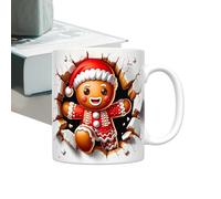 Nuyhgtr Christmas Mugs Funny Mugs for Men, Adorable Gingerbread Man Tea Cup, Versatile Funny Cups, Sturdy Christmas Cups 3.74x3.15 Inch Mug Christmas Mugs for Adults (Ceramic)