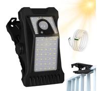 Nuyhgtr Clip Solar Lights Outdoor, Motion Sensor Security Light For Fence, USB Charging Security Lights, IP65 Waterproof Outdoor Lights, 3 Light Modes For Outdoor, Security, Pathways, Fence, Garden