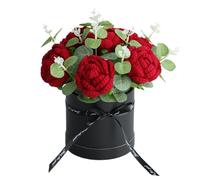 Nuyhgtr Decorative Flowers, Valentine's Crochet Artificial Flowers, Hand-Woven Creative Flower Bouquet, Romantic Table Decor for Home Celebrations, Special Ocasiones