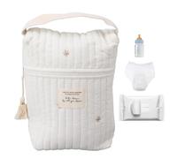 Nuyhgtr Diaper Bag Organizer Pouch, Soft Storage Bag, Baby Feeding Bottle Holder, Wipes Storage Pouch, 36x28x8 cm, Cartoon Quilted Diaper Organizing Pouch for Bottles, Wipes, and Pacifiers