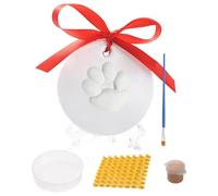 Nuyhgtr Dog Pawprint Ornament, Print Kit, Dog Footprint Keepsake, Paw Print Memorial Kit, Air-Dry Paw Print Kit, Pet Footprint Kit, Dog Paw Print Decoration, For Family Ornament