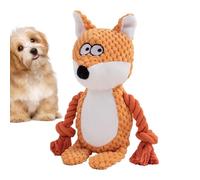 Nuyhgtr Dog Squeaky Toy, Cartoon Rope Doll for Puppies, Creative Chewing Interactive Pet Toy, Fox Elephant Frog Plush For Chewers, Sturdy Materials Puppy, 24cm