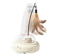 Nuyhgtr Feather Cat Teaser Wand, Rechargeable Electric Cat Toy, Sensing Pet Teaser Toy, 11.5x11x28 cm, / 4.53x4.33x11.02in, Interactive Feather Cat Teaser Wand for Chasing and Hunting