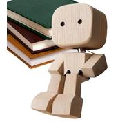 Nuyhgtr Figura Humana de Madera - Hombrecito de Madera Que Mueve la Cabeza - Decoración Divertida Y Dinámica para Viajes Sala De Estar O Hogar