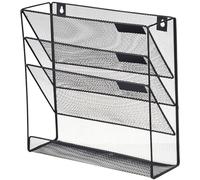 Nuyhgtr File Wall Organizer, Multifunctional Storage Rack, 4 Tier Document Holder, Space Saving Design, Sturdy Metal Frame, Ideal para Newspapers, Mail, and Papers in Study Room