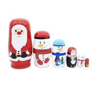 Nuyhgtr Handcrafted Wooden Dolls, Russian Nesting Doll, Christmas Figure Decoration, Holiday Home Decor, Wooden Handmade Stacking Russian Nesting Dolls for Christmas Holiday Home Decor