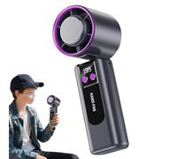 Nuyhgtr Handheld Fan, Digital Display Cooling Tool, High Speed Small Fan, Ajustes de ajustables recargables Long Lasting Battery, Walking Workplace Outdoors School, 18,3 x 6 cm