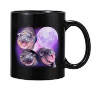 Nuyhgtr Hippo Coffee Taza, taza de café de cerámica, cute Pygmy Hippo Mug, 350 ml Coffee Milk Mug, Animal-themed Drinkware, Whimsical and Functional Ceramic Mug Designed to Brighten Your Morning