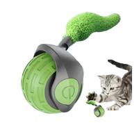 Nuyhgtr Interactive Cat Toy, Cat Chasing Ball, Smart Cat Ball, Rolling Ball with Tail, Adjustable Speed Features for Engaging Pet Play and Reducing Boredom in Cats and Dogs, Blue Green and Orange