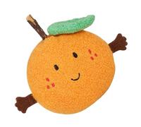 Nuyhgtr Interactive Plush Cat Toy, Rattan Stick Teaser for Indoor Cats - Lovely Orange Shape Kitten Teeth Grinding Doll Promoting Human-Pet Bonding Through Engaging Playtime