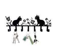 Nuyhgtr Iron Key Hooks, Towel Rack with Hooks, Wall Decorative Key Rack, Entryway Key Holder, Entryway Wall Hooks, Coat Towel Key Rack, Cat Shape Key Hooks for Entryway, Hallway
