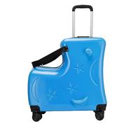 Nuyhgtr Kids Ride Luggage, Rolling Children Travel Suitcase, Lock Suitcase Trolley Case, 3-Digit Password Silent Wheels with Belts Pedals for 6-12 Year Old 47x20x57, azul lago, Se référer au