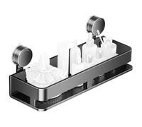 Nuyhgtr Kitchen Suction Rack, Seasoning Shelf, Wall Storage Holder, Tool Free Installation, Multi Hook Hanging Design, Single Unit, Clear, for Pantry, Marble Walls, Camping, Home