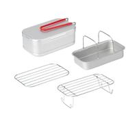 Nuyhgtr Metal Lunch Box, Aluminio Lunch Contenedor, Multifunctional Lunch Box, Steaming Rack Set, Steaming Rack Lunch Box, Camping Lunch Box, Plegable Handle Lunch Box, For Travel, Outside
