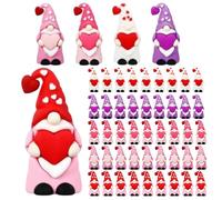 Nuyhgtr Miniature Gnomes Figurines, Valentine Day Decor, 50 Pieces Table Dwarf Statues with Cute Design, Resin GNOME Figurines with Detailed Features, Fun Holiday Decoration Set Playful