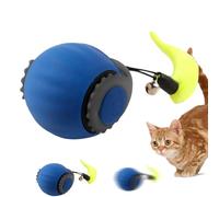 Nuyhgtr Motion Activated Cat Toy, Fast Rolling Cat Ball, Indoor Outdoor Cat Toy, Interactive Cat Ball, 40 g, Interactive Motion Activated Cat Ball for Endless Fun, Orange and Blue