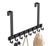 Nuyhgtr Over the Door Hooks, Colgantes Organizer, Load Bearing Structure, Space Saving Storage Rack, Coat Hat Holder, Ideal para dormitorio Dormitory Bathroom Living Room Entryway, Black