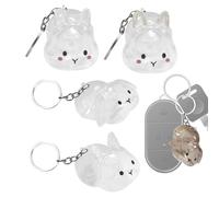 Nuyhgtr Pet Hair Memorial Keepsake, 4-Piece Bunny-Shaped Transparent Bottles, Cat Storage Containers Daily Wear, Travel Memory Charm, Ideal for Home Altars, Ceremony, or Pet Loss, 7x6x5cm
