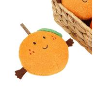 Nuyhgtr Plush Cat Toy with Rattan Stick Teaser | Interactive Orange Shape Kitten Doll for Indoor Cats | Engaging Teeth Grinding Toy for Human-Pet Interaction | Ideal for Playtime and Bonding