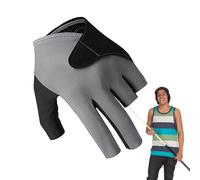 Nuyhgtr Pool Gloves Left Hand, Half Finger Pool Mitt for Women, Comfortable Billiard Cue Mittens, Gauntlet Side Mitt for Girls and Boys, Material: Poliéster + Spandex