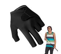 Nuyhgtr Pool Gloves Left Hand, Half Finger Pool Mitt for Women, Comfortable Billiard Cue Mittens, Gauntlet Side Mitt for Girls and Boys, Material: Poliéster + Spandex
