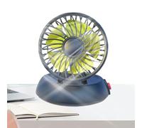 Nuyhgtr Portable Car Fan, Single Head 3-Speed Cooling Device, USB-Powered Plegable Desktop Fan with Adjustable Tilt for Trucks, Vehicles, 4,33 x 4,33 x 5,12 pulgadas, White Yellow and Orange