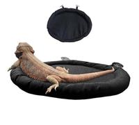 Nuyhgtr Portable Reptile Hammock, Soft Bearded Dragon Bed, Lightweight Lizard Bed, Reptile Tank Supplies, 34x27 cm, / 13.39x10.63in, Portable Soft Black Bearded Dragon Hammock for Reptile Tanks