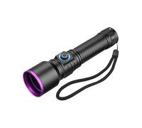 Nuyhgtr Rechargeable UV Flashlight - Powerful LED Torch, 6 Inches Scorpion Finder Bright Beam, Aluminum Alloy Flashlight with Design, Inspection Tool with Easy Use, UV Detector Home Hotel Room Check