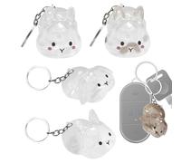 Nuyhgtr Recuerdo conmemorativo de pelo de mascotas, 4 botellas transparentes en forma de conejo, recipientes de almacenamiento de gatos, uso diario, dije de recuerdo de viaje, ideal para altares en