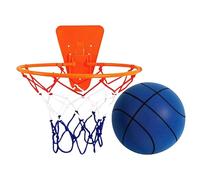 Nuyhgtr Soft Basketball Indoor - No Sound Ball, Standard Size with Adhesive Hoop, High Density Foam, Silent Dribble Technology, for Apartment Living Home Gym Exercise Late Night Training