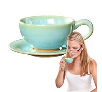 Nuyhgtr Soup Bowls Set, Ceramic Cups for Home, Coffee Set, Retro Ceramic Tazas, Ceramic Coffee Mugs, Japanese Coffee Mug, 12 x 5 cm, Handmade Japanese Style Retro Coffee Cups for Home or