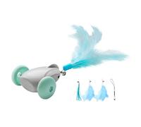 Nuyhgtr Squeaky Cat Toy, Feathers and Bells Toy, Mice Moving Cat Toy, Cat Toys with Lights, Moving Mice Cat Toy with Feathers, Bells, and Gradient Lights for Interactive Play and Physical Exercise