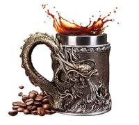 Nuyhgtr Tazas De Café De Metal - Vajilla Retro Con Mango Ergonómico | Novedad Taza De Café Dragón Tazas Para Beber | Para Hombres Mujeres Hogar Oficina Escuela Cumpleaños Año Nuevo Té Agua
