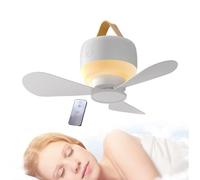 Nuyhgtr Tent Ceiling Fan, USB Powered Camping Fan, Silent Remote-Controlled Cooling Accessory, 3-Speed Adjustable, for Outdoor, Travel, Night Camps, 6.81x5.35x3.54 inches