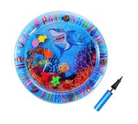 Nuyhgtr Water Mat Cats, Non Slip Water Sensor Play Bed for Pets, Floating Fish Round Inflatable Pad, Leak Resistant Design, Engaging Interactive Exercise, 65x65x3cm