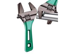 Nuyhgtr Wide Jaw Spanner, Plumbing Stubby Wrench, Compact Monkey Spanner, Bathroom Pipe Wrench, Stubby Adjustable Wrench with Wide Jaw for Tight Bathroom Spaces and Pipeline Repairs
