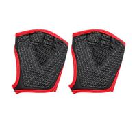 Nuyhgtr Women's Cycling Gloves, Transpirable Half-Finger Mittens, Anti-Slip Weight Lifting Gloves with Wrist Wrap Support, Full Palm Protection for Yoga, Ejercicio, Entrenamiento, Black and Red