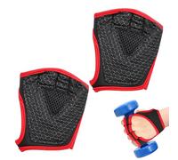 Nuyhgtr Women's Cycling Gloves, Transpirable Half-Finger Mittens, Anti-Slip Weight Lifting Gloves with Wrist Wrap Support, Full Palm Protection for Yoga, Ejercicio, Entrenamiento, Black and Red