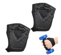 Nuyhgtr Women's Cycling Gloves, Transpirable Half-Finger Mittens, Anti-Slip Weight Lifting Gloves with Wrist Wrap Support, Full Palm Protection for Yoga, Ejercicio, Entrenamiento, Black and Red