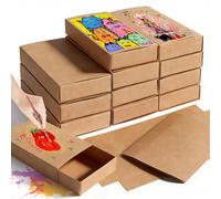 Nuyoah Cajas de cerillas en blanco, pequeñas, 11 x 6,5 x 2 cm, 12 unidades, color marrón vacío, ideales para proyectos de manualidades en la escuela, calendario de Adviento, bricolaje, decoración y