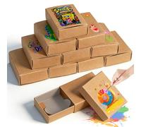Nuyoah Cajas de cerillas en blanco, pequeñas, 5 x 3,5 x 1,5 cm, 12 unidades, color marrón vacío, ideales para proyectos de manualidades en la escuela, calendario de Adviento, bricolaje, decoración y