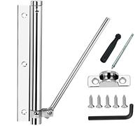 Nuyoah Cierrapuertas Muelle Puerta Cierra Puertas Automático Ajustable Acero Inoxidable Muelles para Puertas para Interior Exterior Instalar en las Puertas de Madera y Metal Máx de 80 kg (Silber)