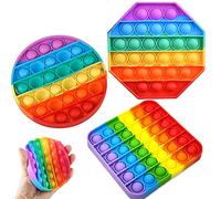 Nuyoah Poppit Barato POPI Antiestres Poppit Fidget Toys Popitpop Cuadrado Fillet Toys Relajante Push-Pop Bubble Fidget Niños y Adultos para Aliviar Estrés y Ansiedad Set de 3