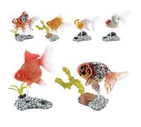 Nuytghr Aquarium Decor, Fish Statue, Artificial Ornament, 6 Pieces Realistic Underwater Animal Design with Stable Base, Decorative Display for Library Bedroom Living Room Aquarium Setup