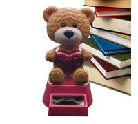 Nuytghr Car Ornaments for Dashboard, Solar Powered Bear Decorations, Dancing Shaking Head Toys, Small Figures Desk Accessories, Animal Figurines for Auto and Home Use 8.53 Inch