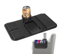 Nuytghr Couch Cup Holder Armrest, Large Sofa Arm Tray, 20.8 x 12.6in Drink Holder with Side Pockets, Non-Slip Design, Living Room, Gift Use, Black, Eco-Friendly and Sturdy