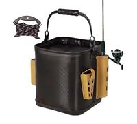 Nuytghr Cubo de, Cubo de Agua portátil, Bolsa de señuelo de Doble Cremallera, Compartimento de Almacenamiento Impermeable, 9.6 x 9.8 x 10.24 Pulgadas, diseño Ligero Independiente, Soporte para